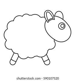 Sheep toy icon. Outline illustration of sheep toy vector icon for web