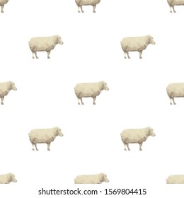 Sheep triangle shape seamless pattern backgrounds. Wrapping paper template. Polygonal design illustration.