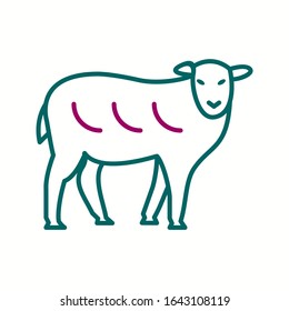 Sheep Unique Vector Line Icon