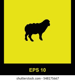 Sheep vector black icon. Isolated illustration. Business picture.