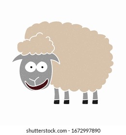 sheep vector design. digital hand drawn style. grain texture