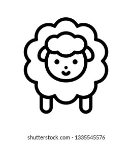 Sheep vector, Easter line style icon editable stroke