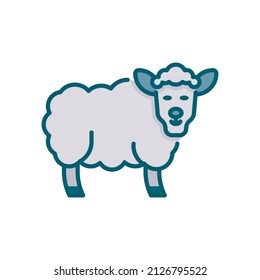 Sheep Vector Filled Outline Icon Design illustration. Agriculture and Farming Symbol on White background EPS 10 File