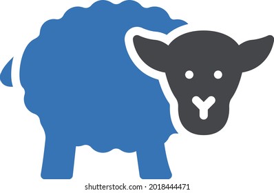 sheep vector glyph colour icon