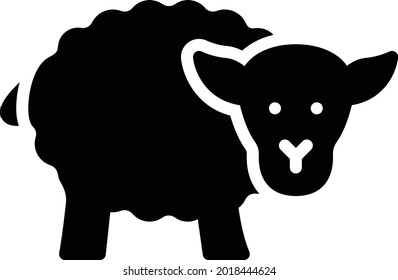 sheep vector glyph flat icon
