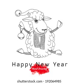 sheep, vector hand drawing