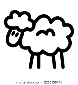 Sheep. Vector hand 
drawn illustration.