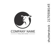 Sheep vector icon animal logo design silhouette illustration