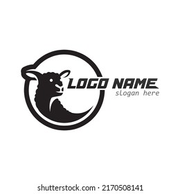 Icono del vector de oveja diseño de la silueta de diseño del logotipo del animal