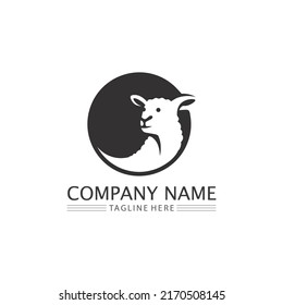 Sheep vector icon animal logo design silhouette illustration