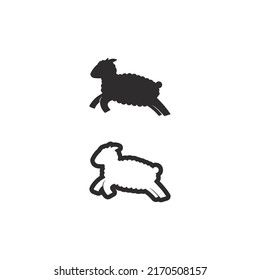 Sheep vector icon animal logo design silhouette illustration