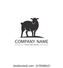 Sheep vector icon animal logo design silhouette illustration