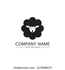 Sheep vector icon animal logo design silhouette illustration