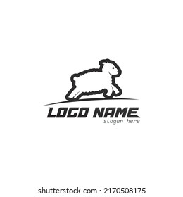 Sheep vector icon animal logo design silhouette illustration