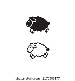Icono del vector de oveja diseño de la silueta de diseño del logotipo del animal