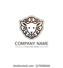 Icono del vector de oveja diseño de la silueta de diseño del logotipo del animal