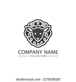 Sheep vector icon animal logo design silhouette illustration