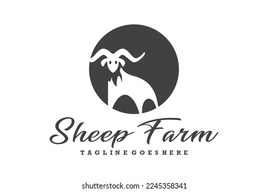 Sheep vector icon animal logo design silhouette illustration