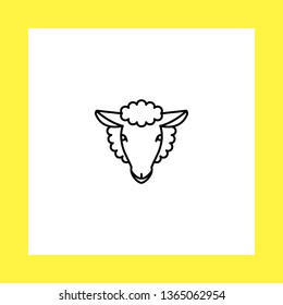 sheep vector icon. flat design