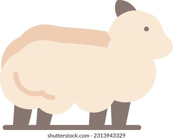 Sheep Vector Icon Flat Style