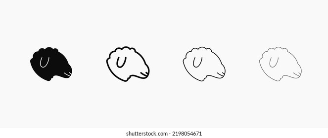 Sheep vector icon. Sheep head black vector