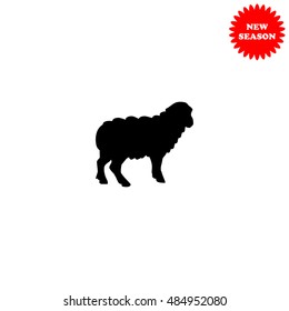 Sheep vector icon isolated on white background.