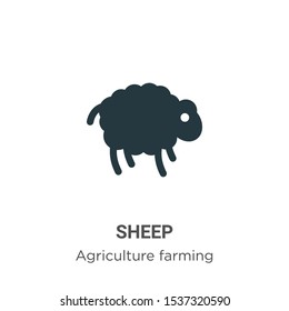 Sheep vector icon on white background. Flat vector sheep icon symbol sign from modern agriculture farming and gardening collection for mobile concept and web apps design.