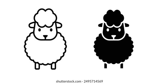 sheep vector icon set in black color.