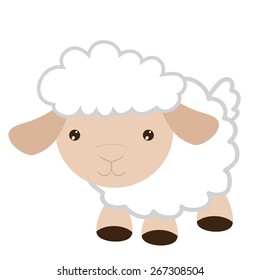 Cartoon Baby Sheep Funny Illustration Stock Vector (Royalty Free) 104229671