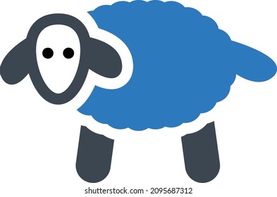 sheep vector illustration isolated on a transparent background. glyph vector icons for concept or web graphics.