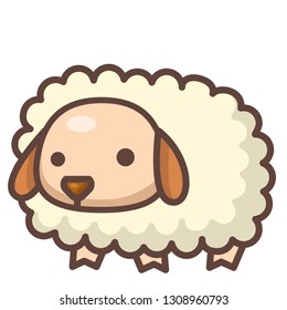 A sheep vector illustration in line color design