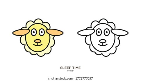 Sheep vector illustration lineal color and filled design