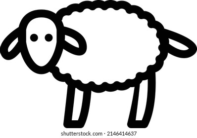 ilustración de ovino vectorial en un fondo transparente. Símbolos de calidad premium. Icono vectorial de trazo para el concepto y diseño gráfico.