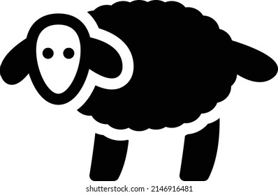 ilustración de ovino vectorial en un fondo transparente. Símbolos de calidad premium. Icono vector glifos para concepto y diseño gráfico.