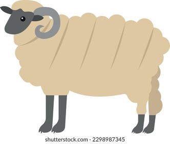 sheep Vector illustration on a transparent background. Premium quality symbols.  Icons for concept and graphic design.