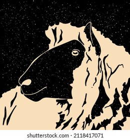 Sheep. Vector illustration. Perfect for poster, logo design, pattern, fabric design