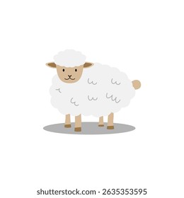 Sheep vector illustration, wool production, vector flat icon, sheep cartoon illustration