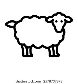 Sheep Vector Line Icon Design
