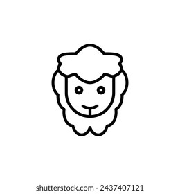 Sheep vector line icon illustration.