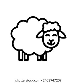 Sheep vector line icon, outline icon, pixel perfect icon