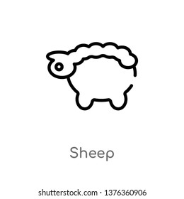 sheep vector line icon. Simple element illustration. sheep outline icon from farming concept. Can be used for web and mobile