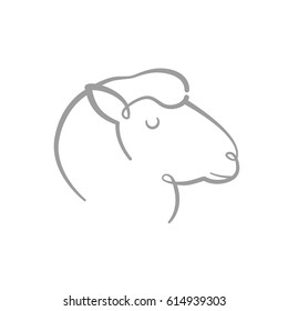 sheep vector line, symbol, logo, emblem. Contour Design.