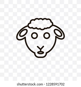 Sheep vector linear icon isolated on transparent background, Sheep transparency concept can be used for web and mobile