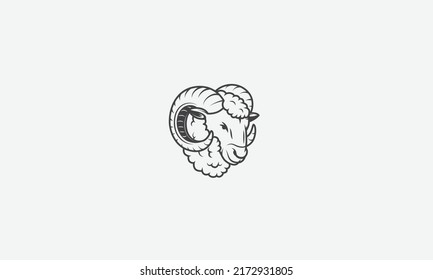 Sheep vector logo design template