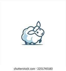 sheep vector logo design template, logo inspiration.