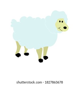 sheep, vector on white background