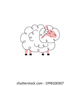 Sheep Vector On White Background