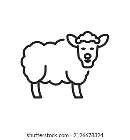 Sheep Vector Outline Icon Design illustration. Agriculture and Farming Symbol on White background EPS 10 File