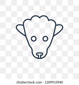Sheep vector outline icon isolated on transparent background, high quality linear Sheep transparency concept can be used web and mobile