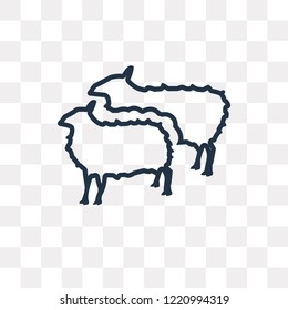 Sheep vector outline icon isolated on transparent background, high quality linear Sheep transparency concept can be used web and mobile